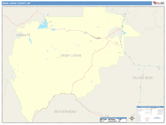 Deer Lodge County, MT Digital Map Color Cast Style